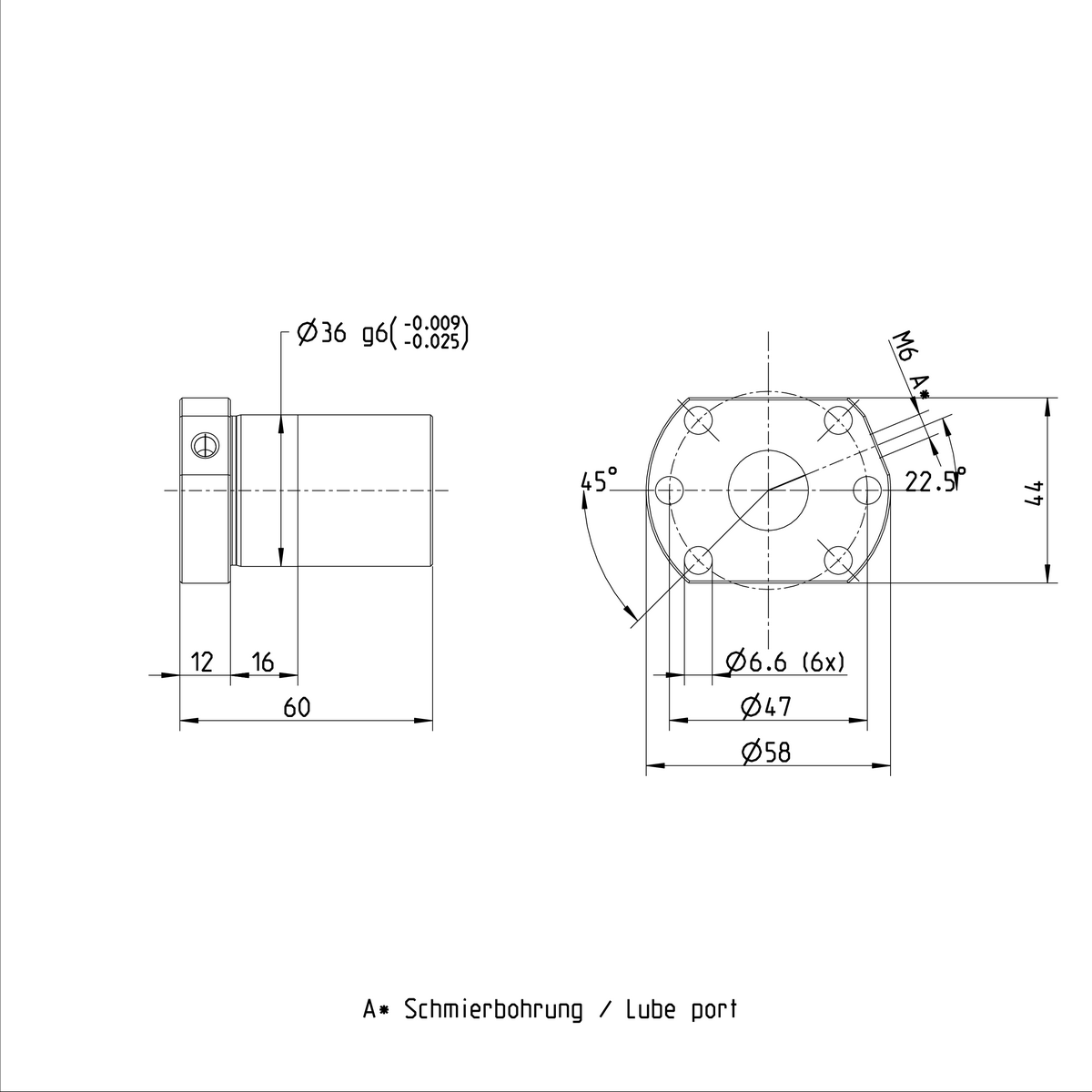 Одинарная гайка с фланцем Bosch Rexroth FEM-E-B 20X10RX3-4 [R150214063]