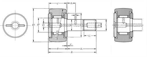 Cam follower with shaft NTN KR72LL/3AS