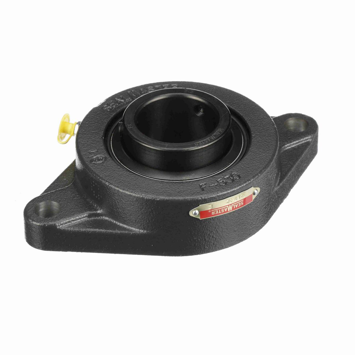 Sealmaster Mounted Cast Iron Two Bolt Flange Ball Bearing - 52100 Bearing Steel, Black Oxided - Setscrew Lock - MSFT-32