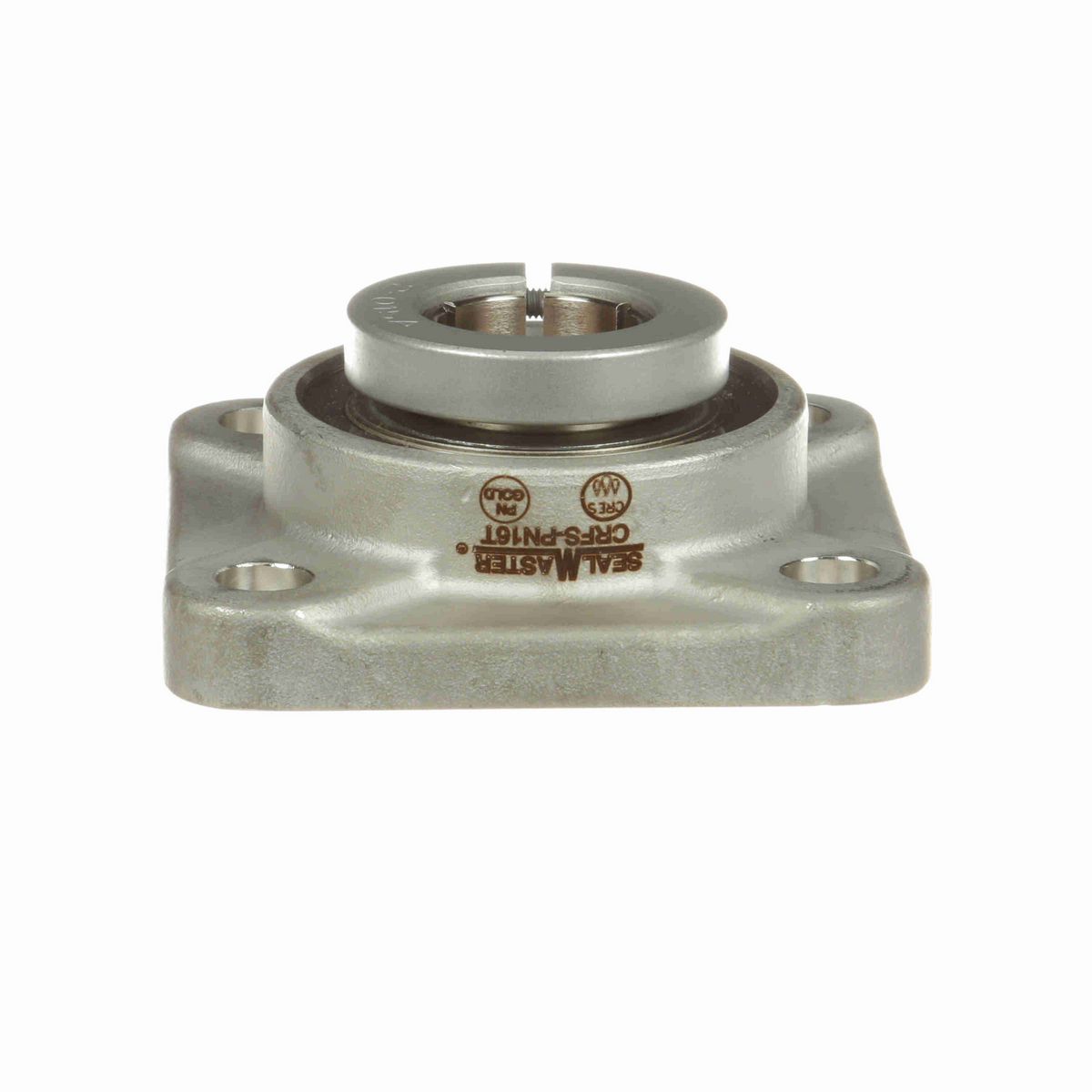 Sealmaster Mounted Stainless Steel Four Bolt Flange Ball Bearing - 52100 Bearing Steel, Phosphorus Nickel Coated - Concentric Lock - Corrosion Resistant - CRFS-PN16T