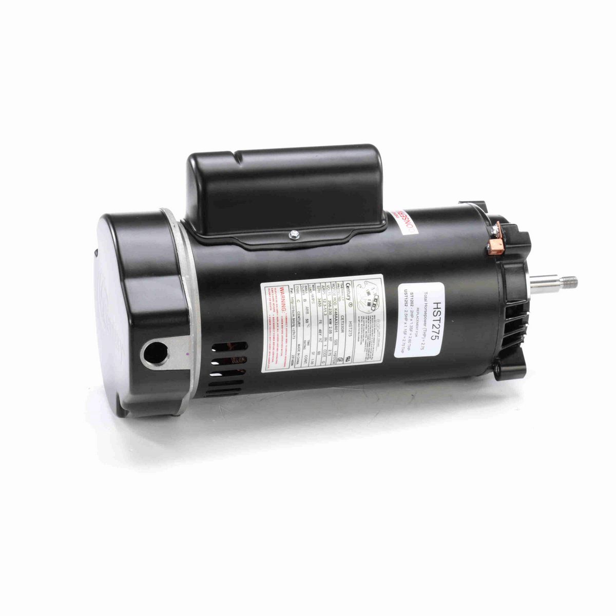 Century Pool Pump Motor, 2.75 HP, 1 Ph, 60 Hz, 208-230 V, 3600 RPM, 56J Frame, ODP - HST275