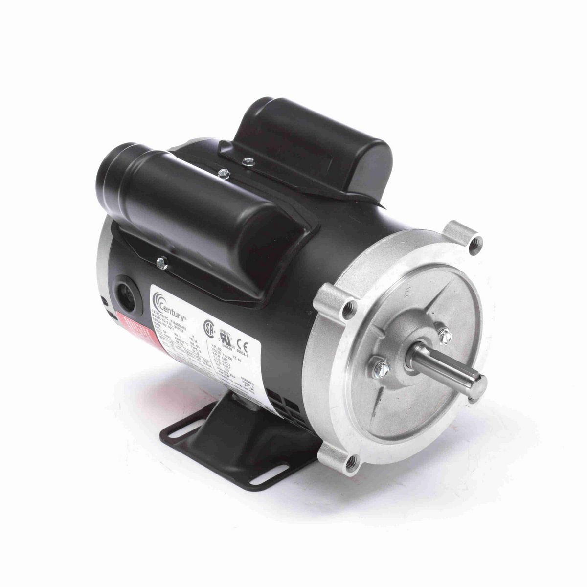 Century General Purpose Motor, 1/2 HP, 1 Ph, 60 Hz, 115/230 V, 3600 RPM, 56 Frame, ODP - B513ES
