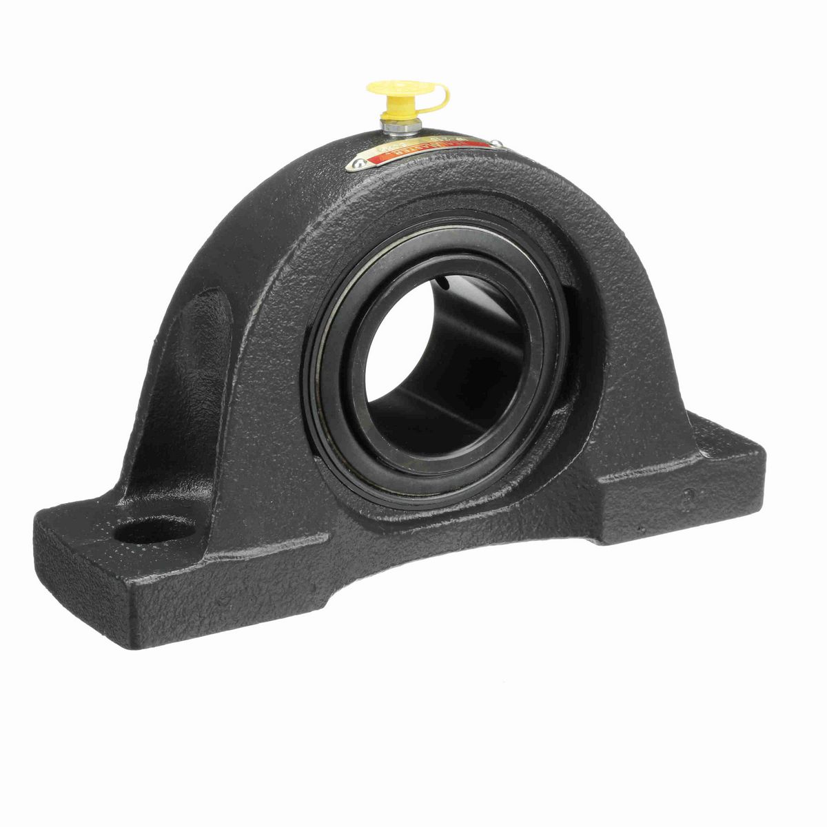 Sealmaster Mounted Cast Iron Two Bolt Pillow Block Ball Bearing - 52100 Bearing Steel, Black Oxided - Setscrew Lock - NP-210