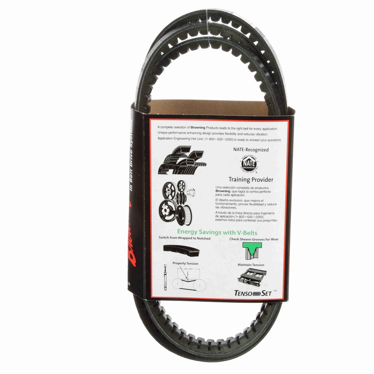 Browning EPDM Notched Belt 98% Efficient - AX76