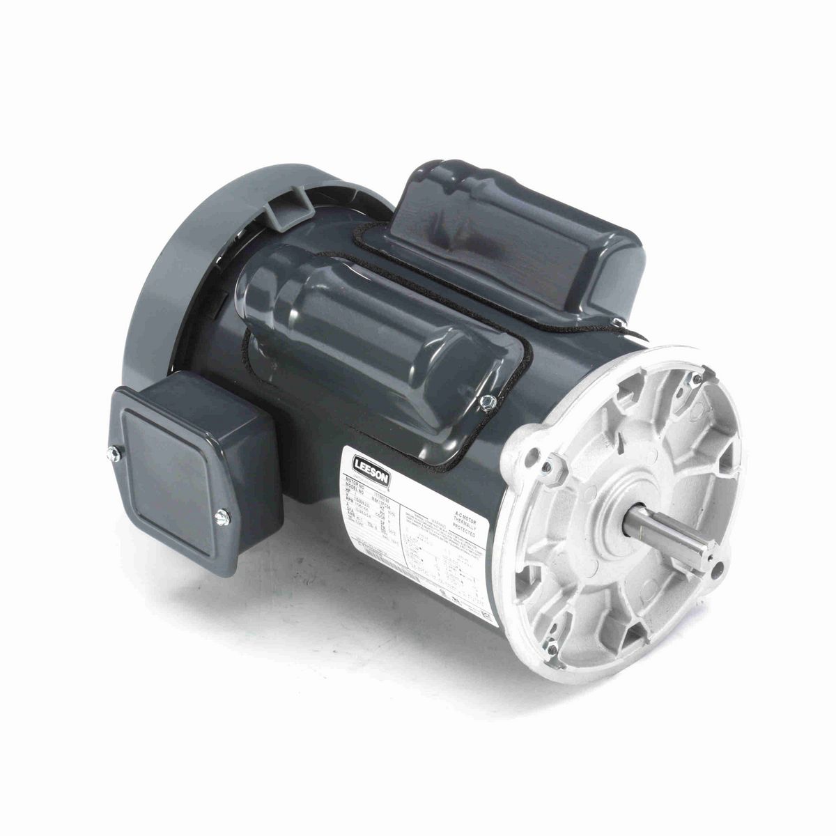 LEESON Auger Drive Motor, 1 HP, 1 Ph, 60 Hz, 115/208-230 V, 1800 RPM, 56YZ Frame, TEFC - 117883.00