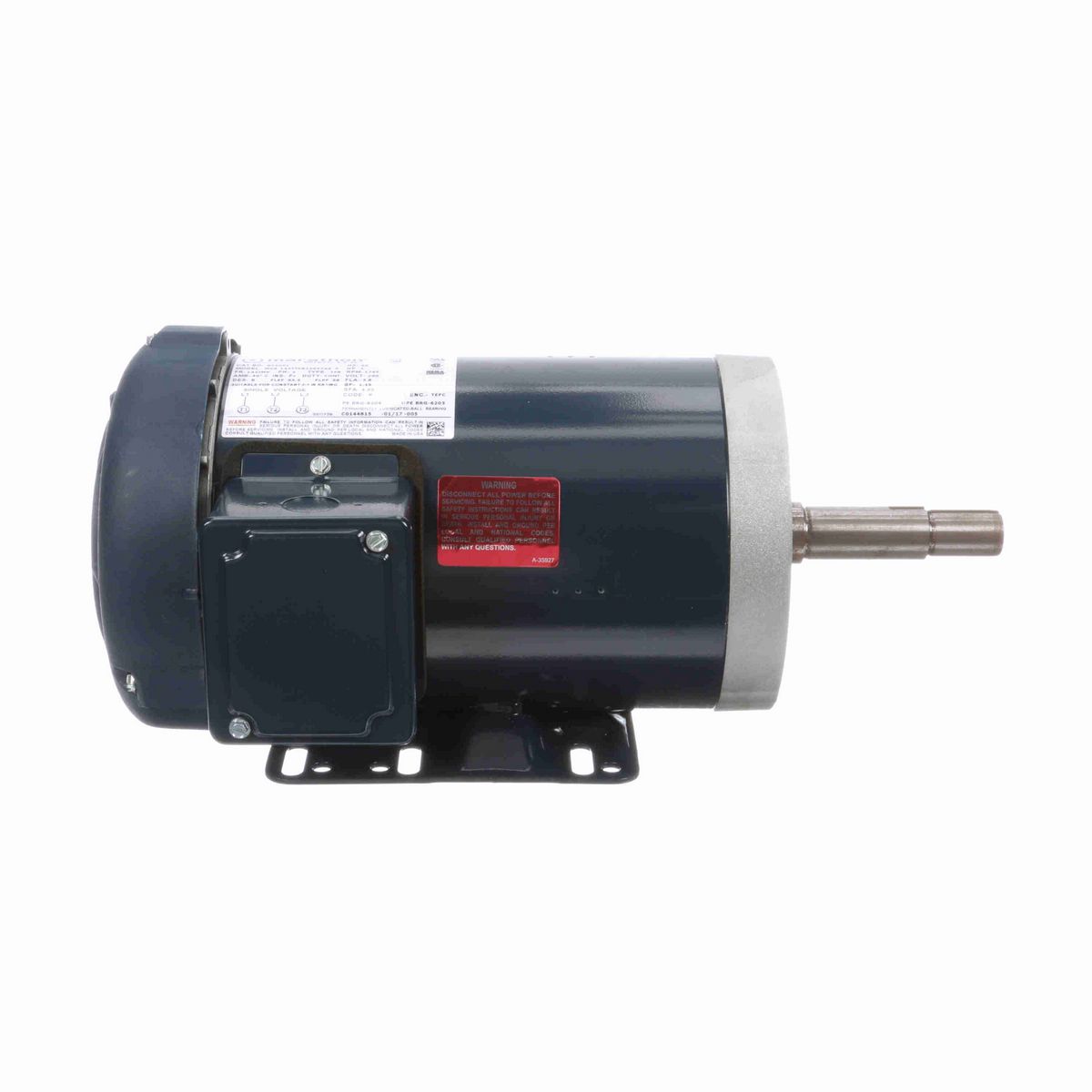 LEESON Close-Coupled Pump Motor, 1 HP, 3 Ph, 60 Hz, 200 V, 1800 RPM, 143JM Frame, TEFC - GT3001