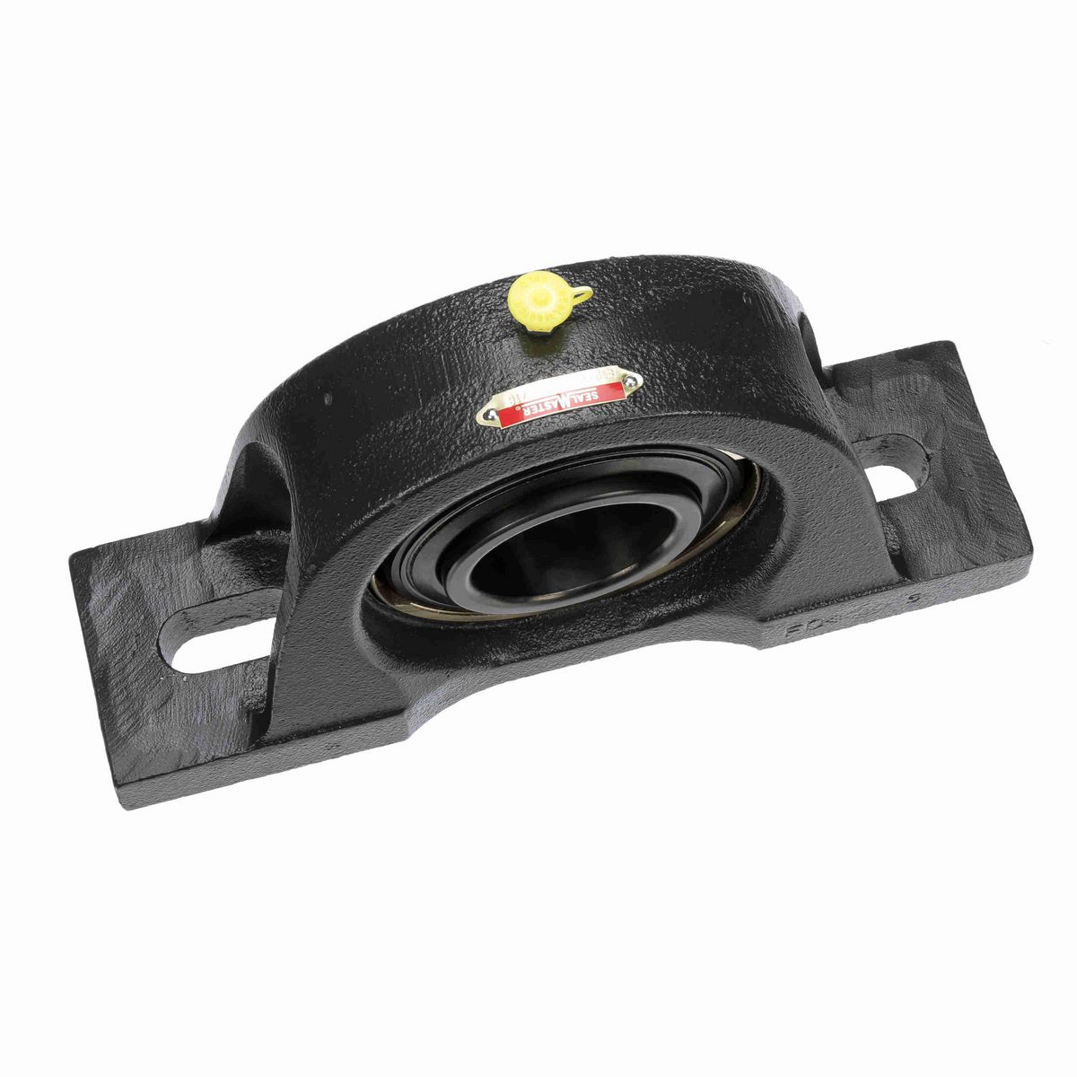 Sealmaster Mounted Cast Iron Two Bolt Pillow Block Ball Bearing - 52100 Bearing Steel, Black Oxided - Setscrew Lock - EMP-43