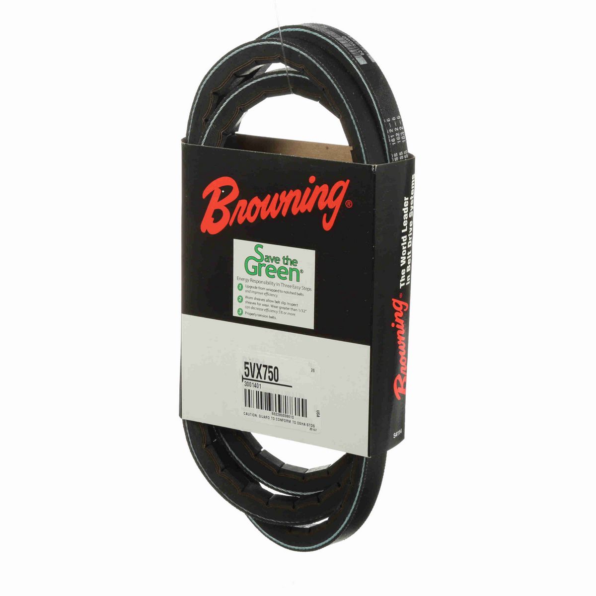 Browning EPDM Notched Belt 98% Efficient - 5VX750