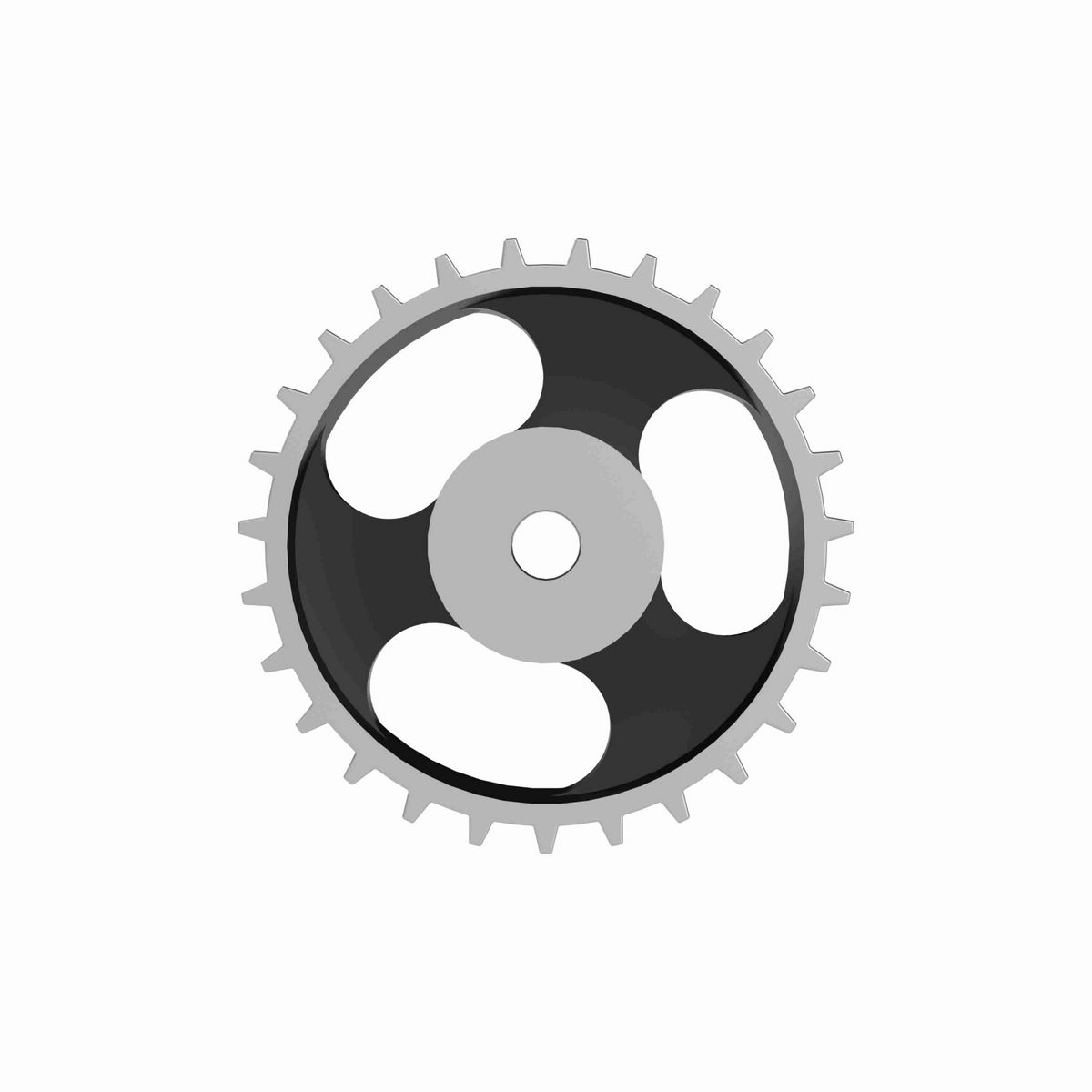 Rexnord 881 Series Solid One Piece Cast Iron Sprocket with 27 Teeth and a 3/4in Round Rough Stock Bore (RSB) - 401-412-2