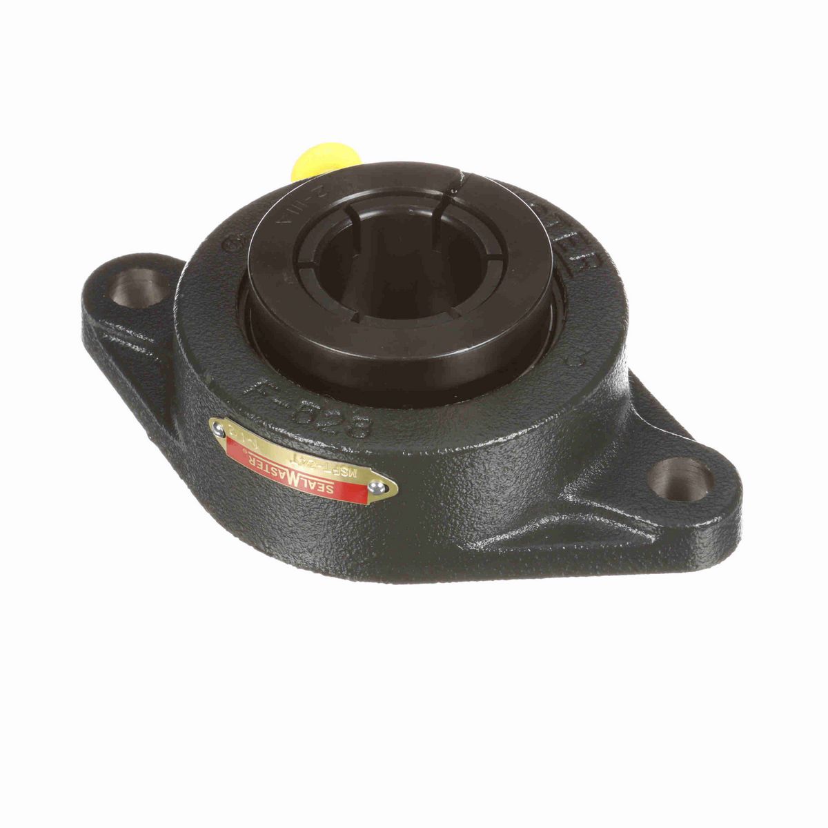 Sealmaster Mounted Cast Iron Two Bolt Flange Ball Bearing - 52100 Bearing Steel, Black Oxided - Concentric Lock - MSFT-24T