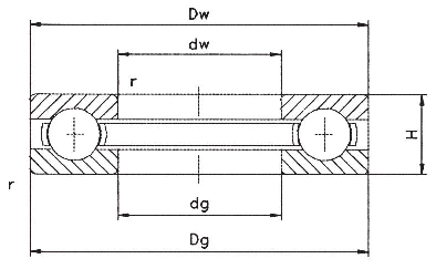 Однорядный радиально-упорный шарикоподшипник ASK 51114 [500084]
