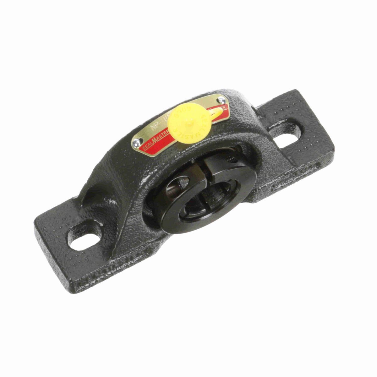 Sealmaster Mounted Cast Iron Two Bolt Pillow Block Ball Bearing - 52100 Bearing Steel, Black Oxided - Concentric Lock - NP-14T