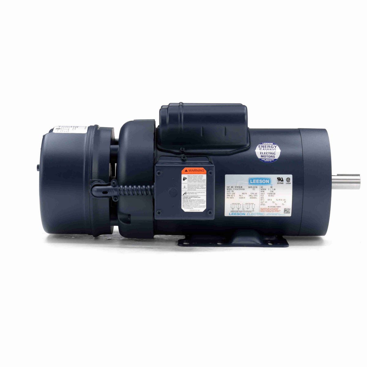 LEESON Brake Motor, 2 HP, 1 Ph, 60 Hz, 115/230 V, 1800 RPM, 145TC Frame, TEFC - 121816.00