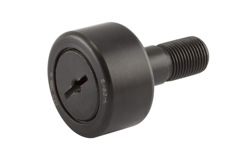 Игольчатый опорный ролик с цапфой RBC S52L, цилиндрический, с уплотнением, со шлицем под отвёртку