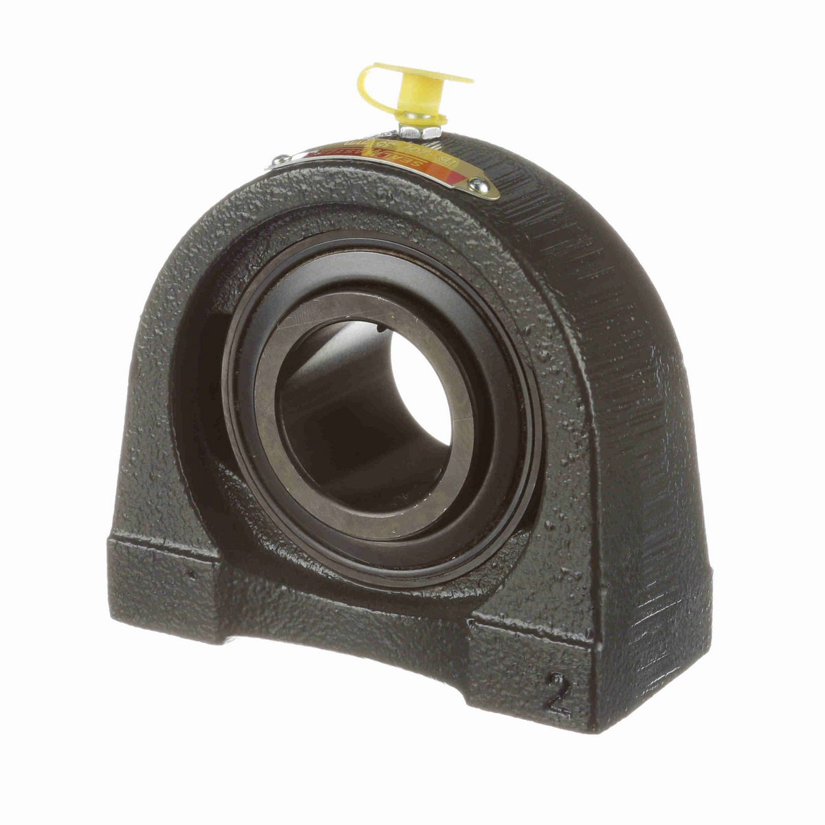 Sealmaster Mounted Cast Iron Tapped Base Pillow Block Ball Bearing - 52100 Bearing Steel, Black Oxided - Setscrew Lock - TB-207