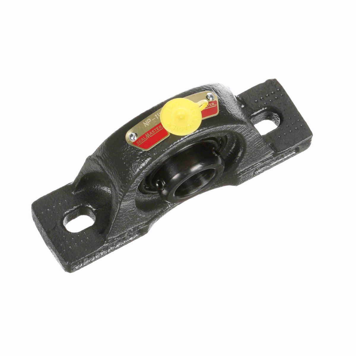 Sealmaster Mounted Cast Iron Two Bolt Pillow Block Ball Bearing - 52100 Bearing Steel, Black Oxided - Setscrew Lock - NP-14C