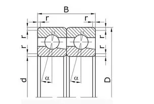 Угловой контактный шариковый подшипник HGF 7311