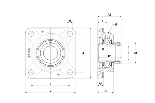Фланцевый подшипниковый узел SNR EXFE208-25T20
