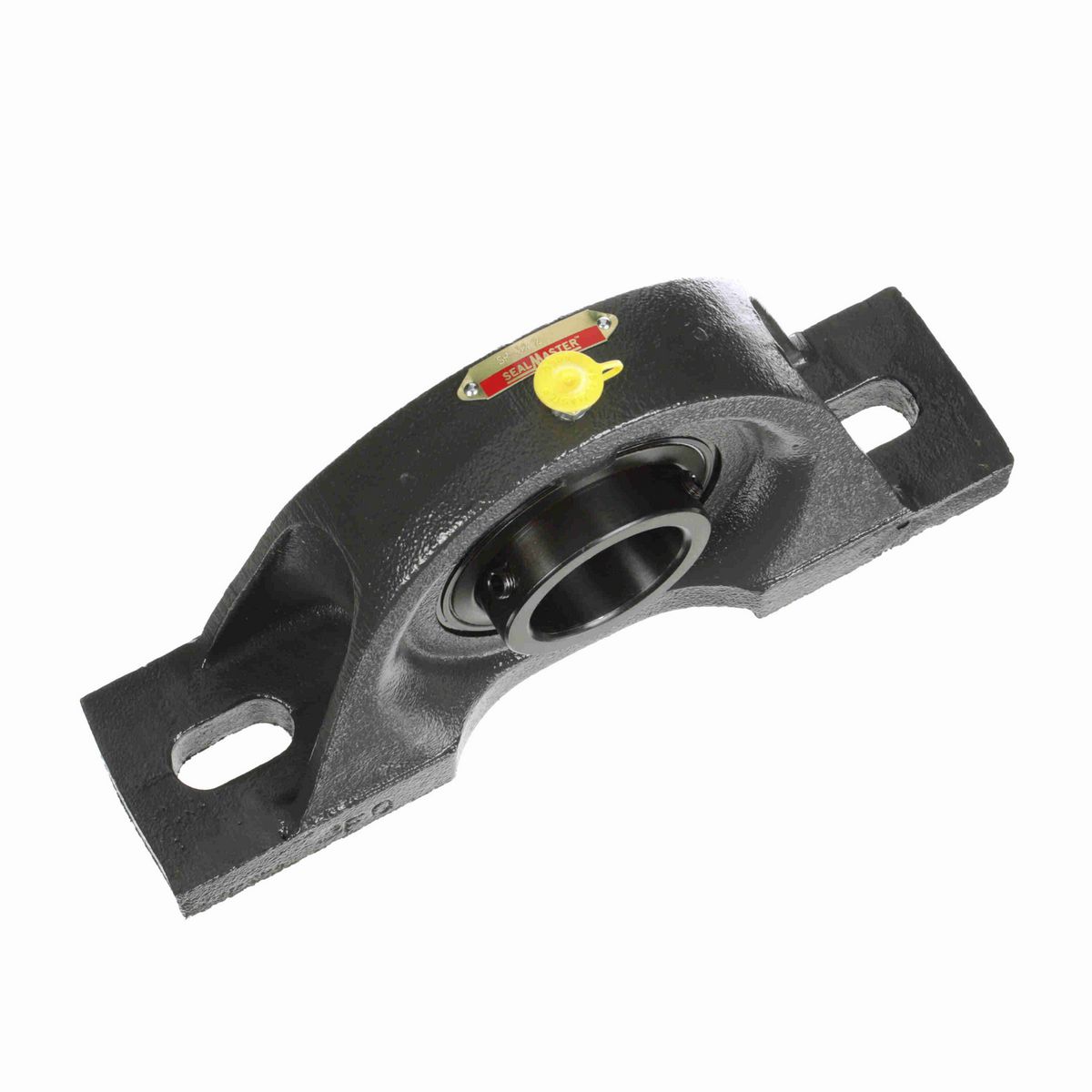 Sealmaster Mounted Cast Iron Two Bolt Pillow Block Ball Bearing - 52100 Bearing Steel, Black Oxided - Setscrew Lock - SP-32