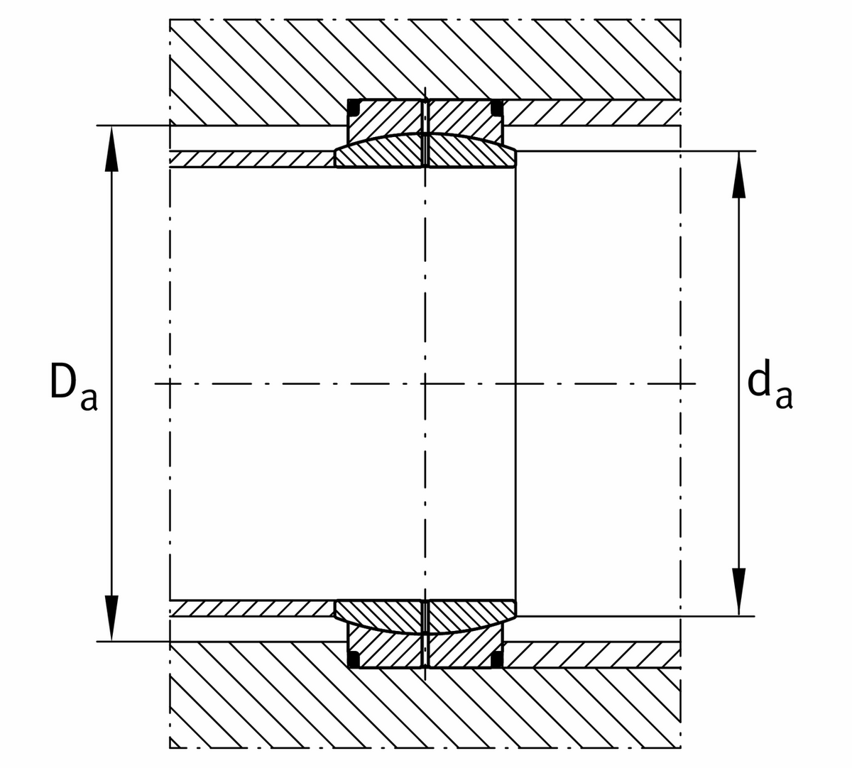 Сферический шарнирный подшипник INA GE630-DO