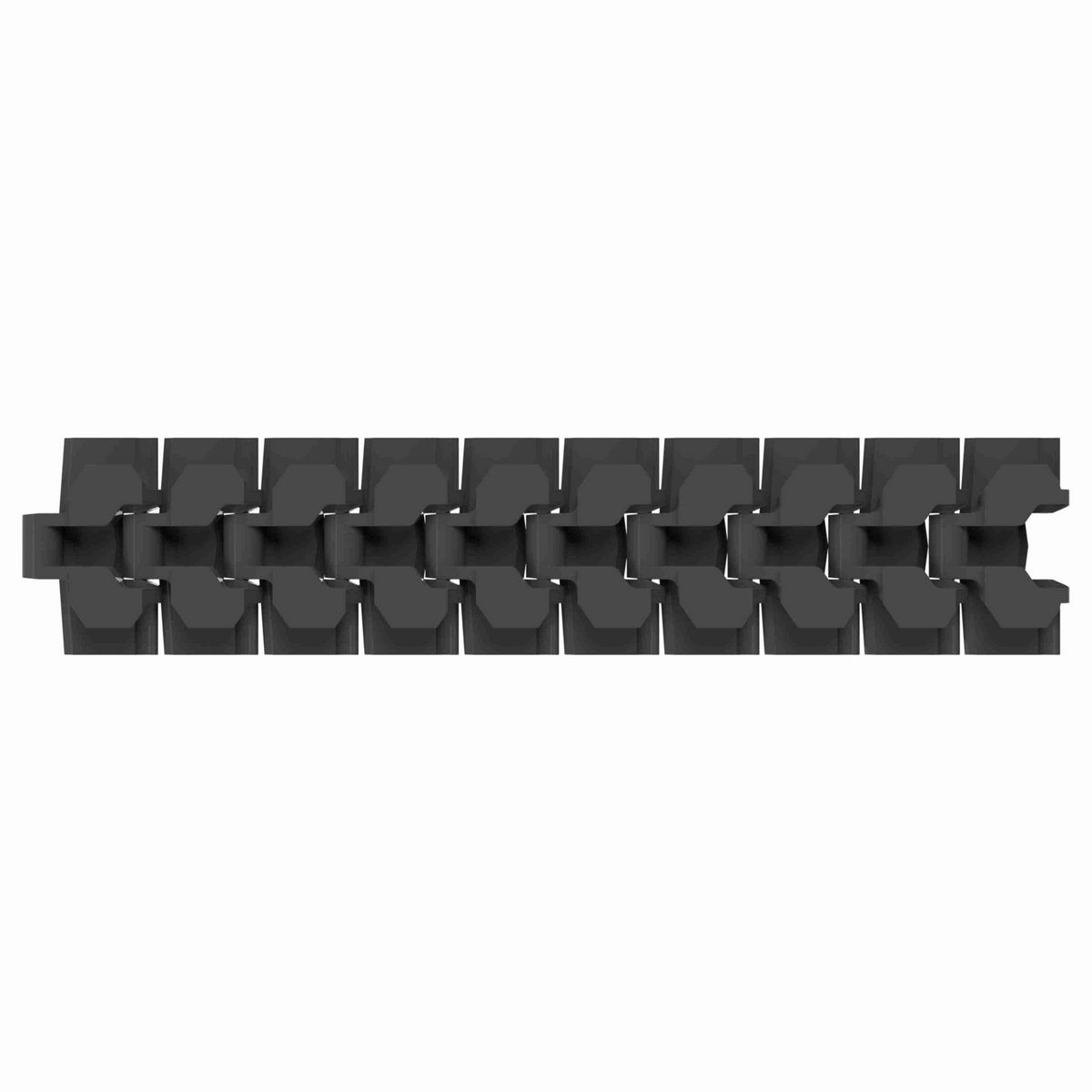 Rexnord 880TAB BO Side-flexing Solid Top Tight Radius, Material: Black Anti-Static, Width: 3.25in, Pitch: 1.5in - 81414341