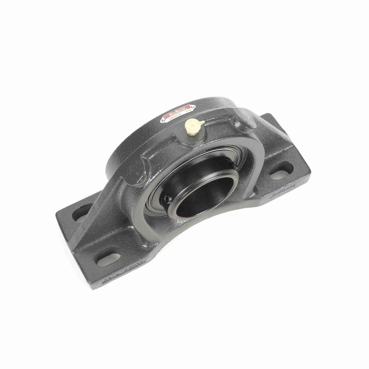 Sealmaster Mounted Cast Iron Four Bolt Pillow Block Ball Bearing - 52100 Bearing Steel, Black Oxided - Double Setscrew Lock - MSFPD-56