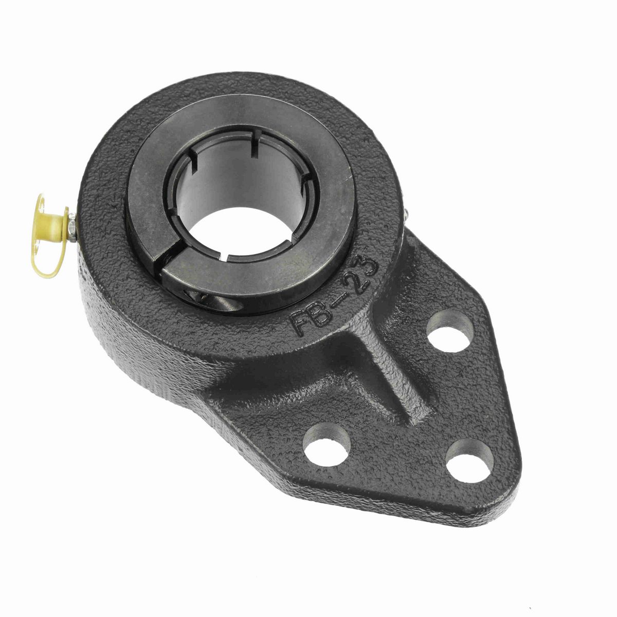 Sealmaster Mounted Cast Iron Three Bolt Flange Bracket Ball Bearing - 52100 Bearing Steel, Black Oxided - Concentric Lock - FB-23T