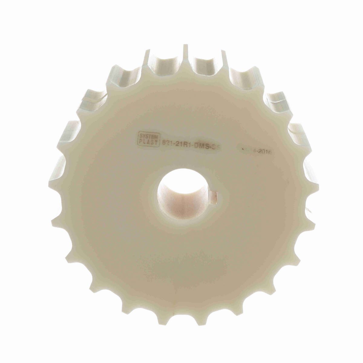 System Plast 800 Series Split Machined Sprocket with 21 Teeth, a 1-1/4in Round Shaft-Ready Bore and Setscrew - 800-21R1-DMS-SS