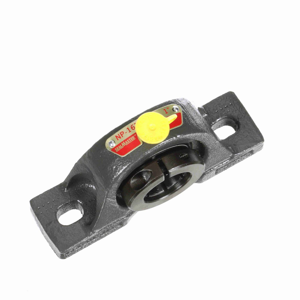 Sealmaster Mounted Cast Iron Two Bolt Pillow Block Ball Bearing - 52100 Bearing Steel, Black Oxided - Concentric Lock - NP-16T