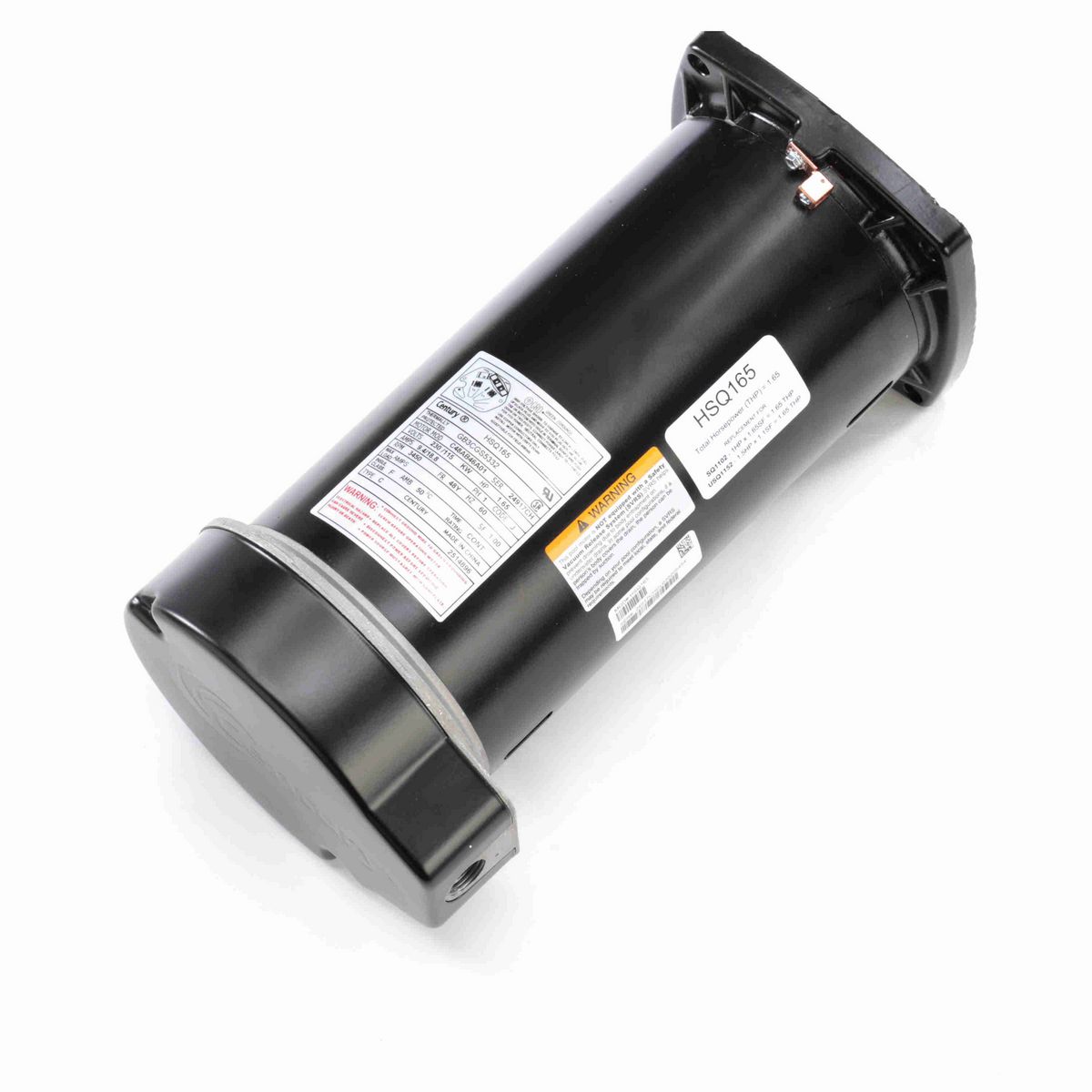 Century Centurion PRO ® Motors Pool Pump Motor, 1.65 HP, 1 Ph, 60 Hz, 230/115 V, 3600 RPM, 48Y Frame, ODP - HSQ165