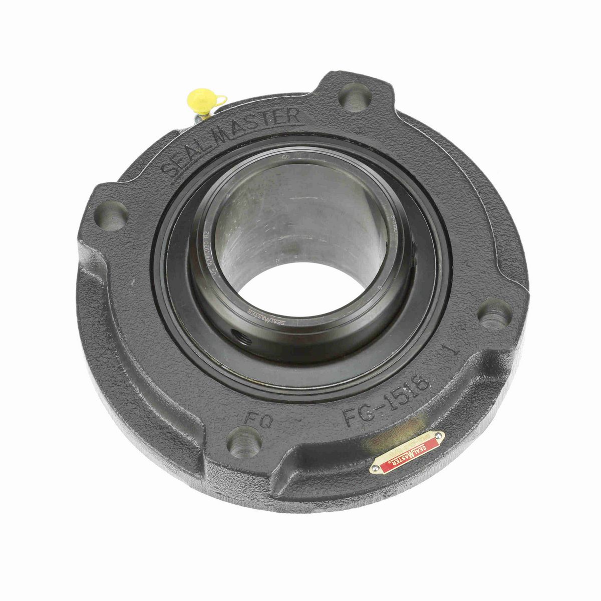 Sealmaster Mounted Cast Iron Flange Cartridge Ball Bearing - 52100 Bearing Steel, Black Oxided - Double Setscrew Lock - MFCD-63