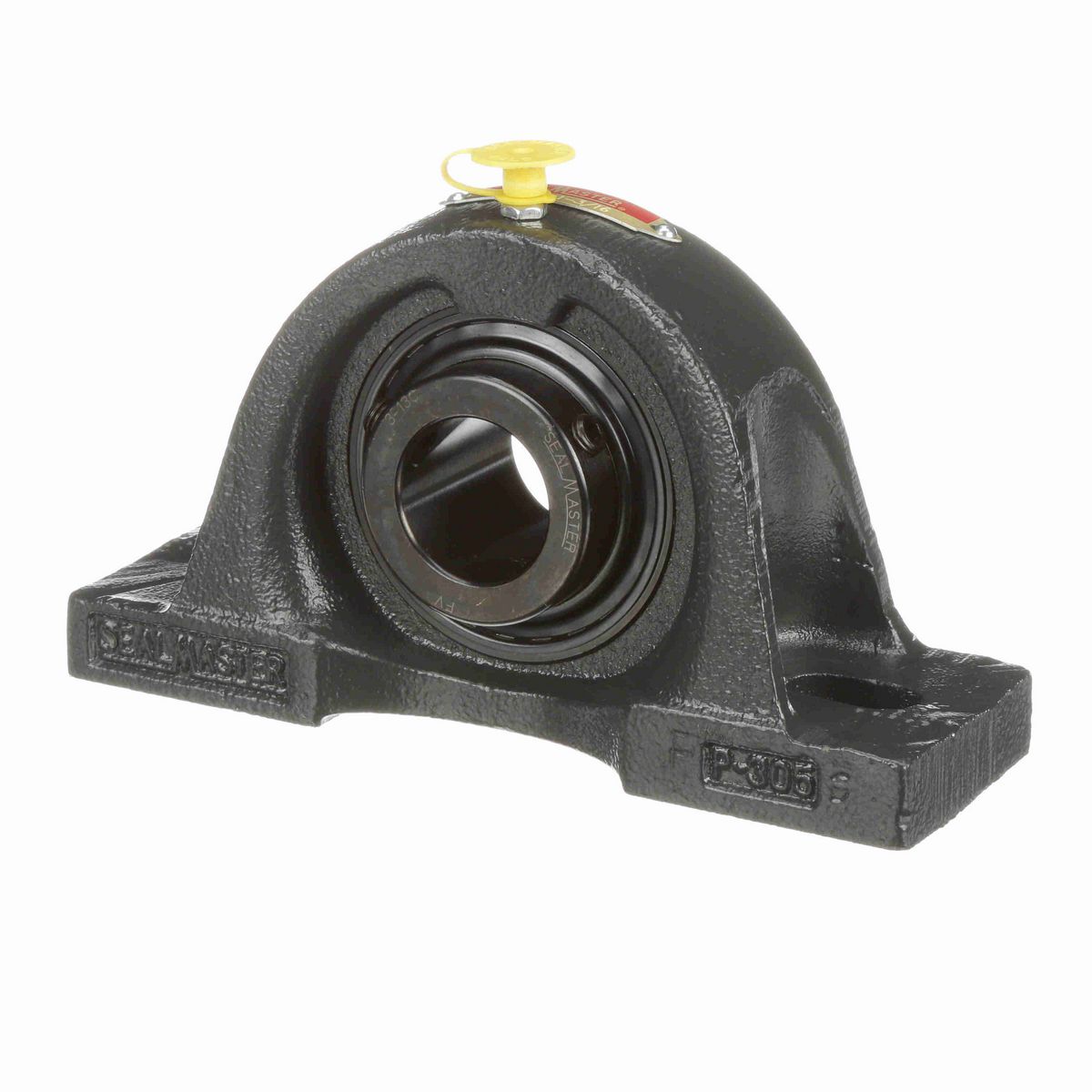 Sealmaster Mounted Cast Iron Two Bolt Pillow Block Ball Bearing - 52100 Bearing Steel, Black Oxided - Setscrew Lock - MP-19C