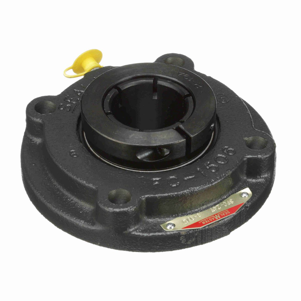 Sealmaster Mounted Cast Iron Flange Cartridge Ball Bearing - 52100 Bearing Steel, Black Oxided - Concentric Lock - SFC-38T