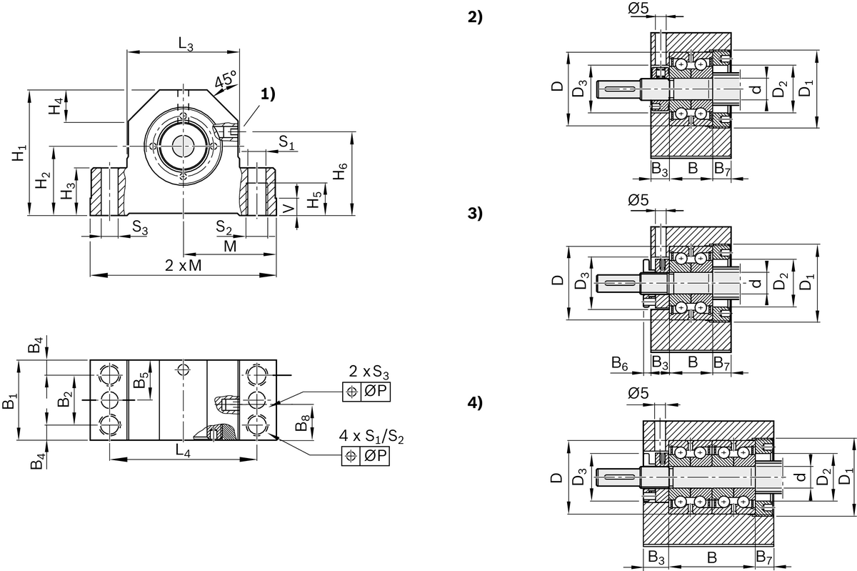 Блок опорного подшипника Bosch Rexroth SEB-F-A 25 [R159122530]