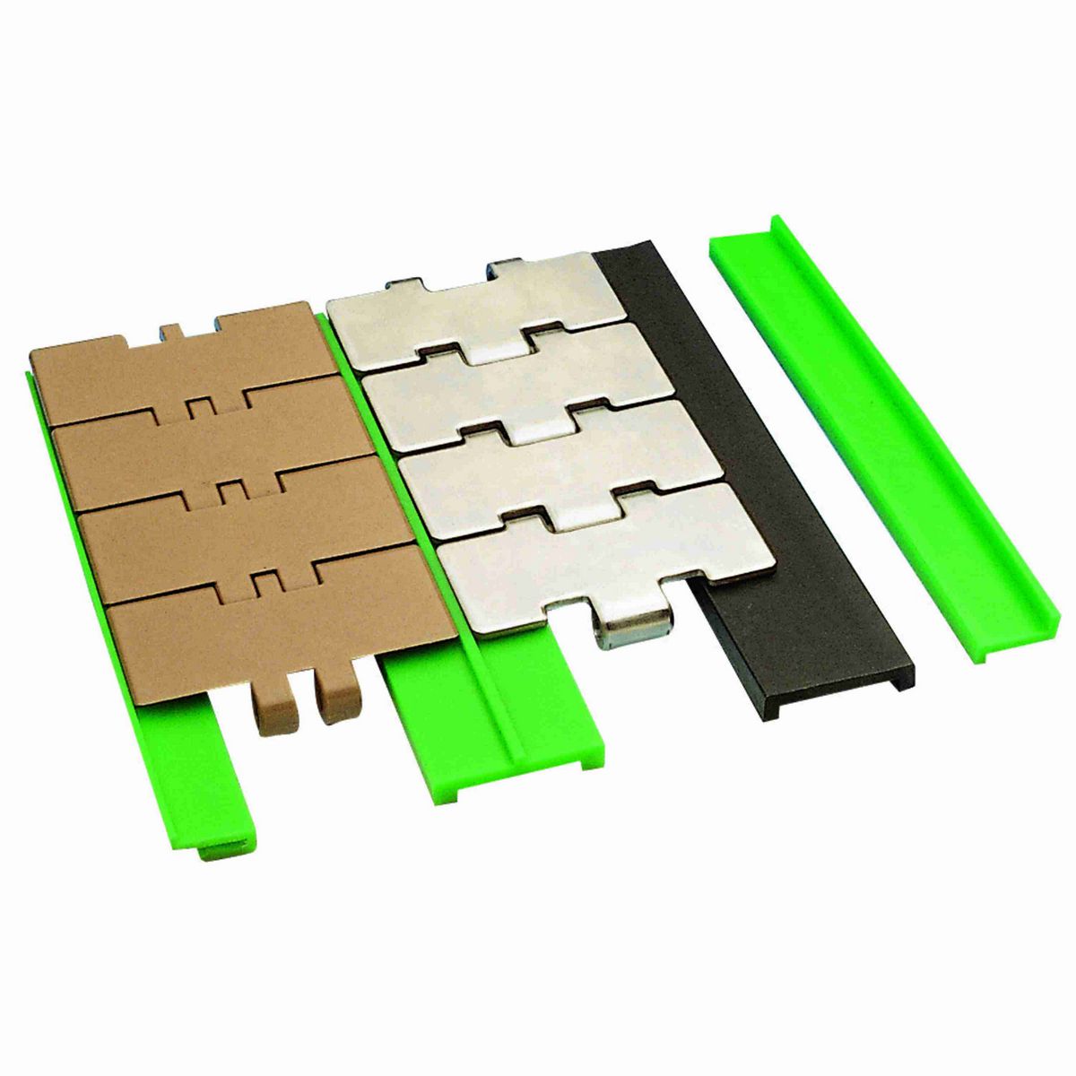 System Plast Rail Cover: 1.57"W X 0.22"H X 5080"L Green UHMW-PE - VG-F403RM-G-200