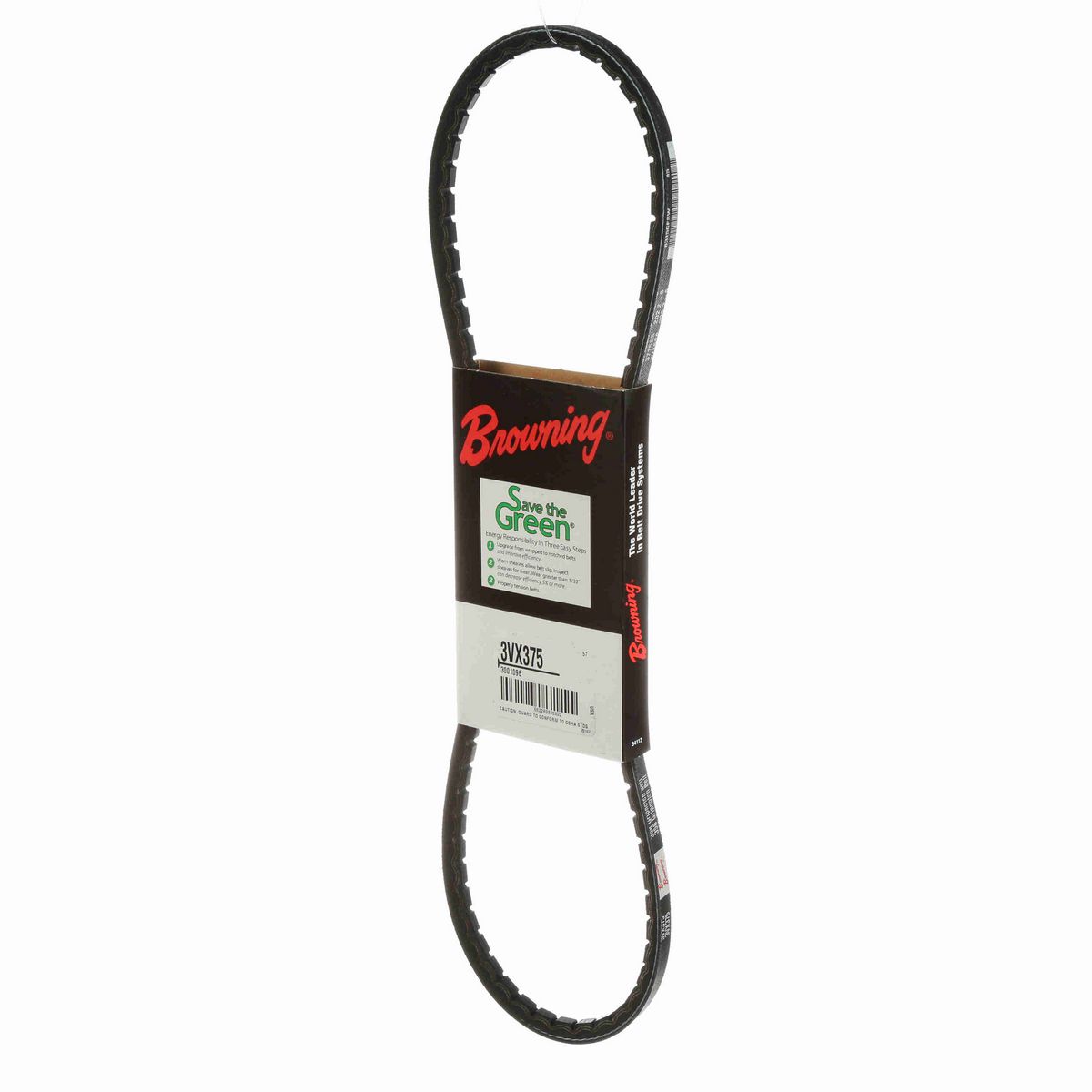 Browning EPDM Notched Belt 98% Efficient - 3VX375