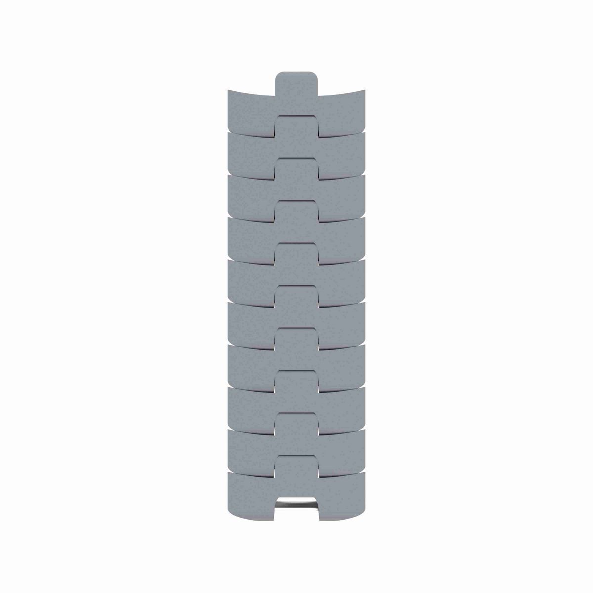 Rexnord 1050 FTLPC Side-flexing Solid Top, Material: Silver Platinum Series, Width: 3.25in, Pitch: 1in - 81429801