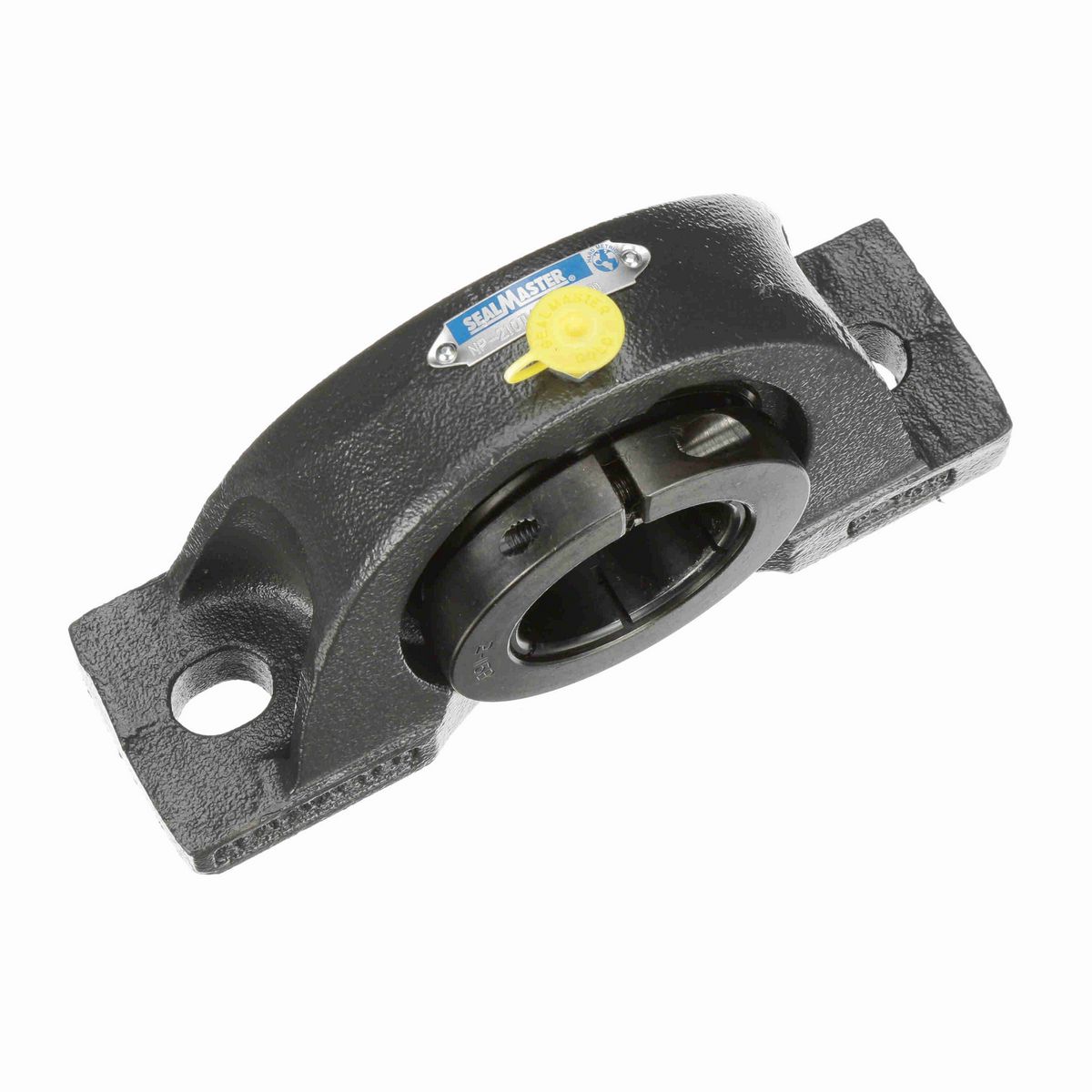 Sealmaster Mounted Cast Iron Two Bolt Pillow Block Ball Bearing - 52100 Bearing Steel, Black Oxided - Concentric Lock - NP-210TMC