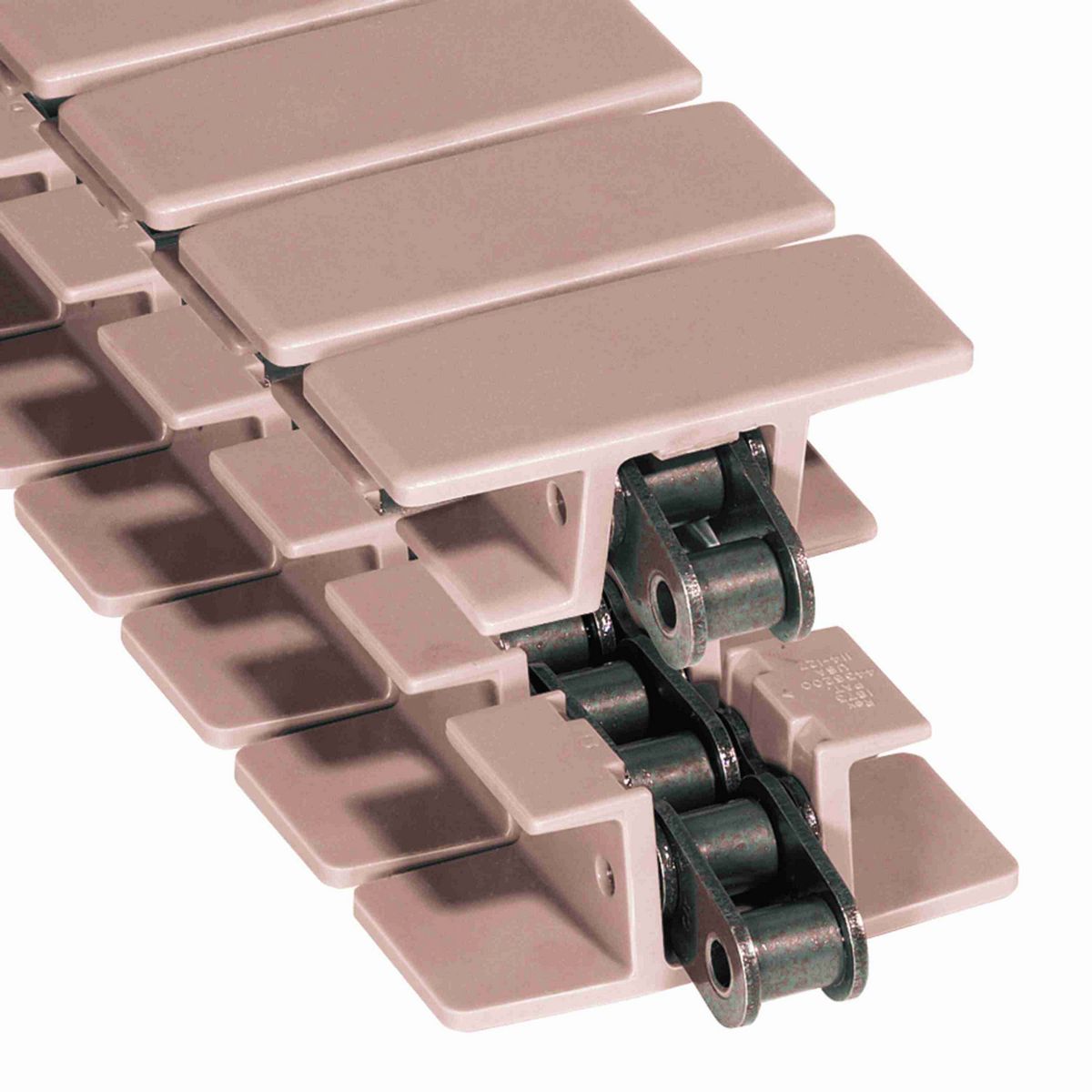 Rexnord 1873TAB Side-flexing Solid Top, Material: Acetal Ultraviolet Resistant (Black), Width: 7.5in, Pitch: 1.5in - 81432805