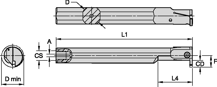 Grooving, and Cut-Off Kennametal Beyond Evolution - Integral Boring Bar - Through Coolant - Inch [5954293]