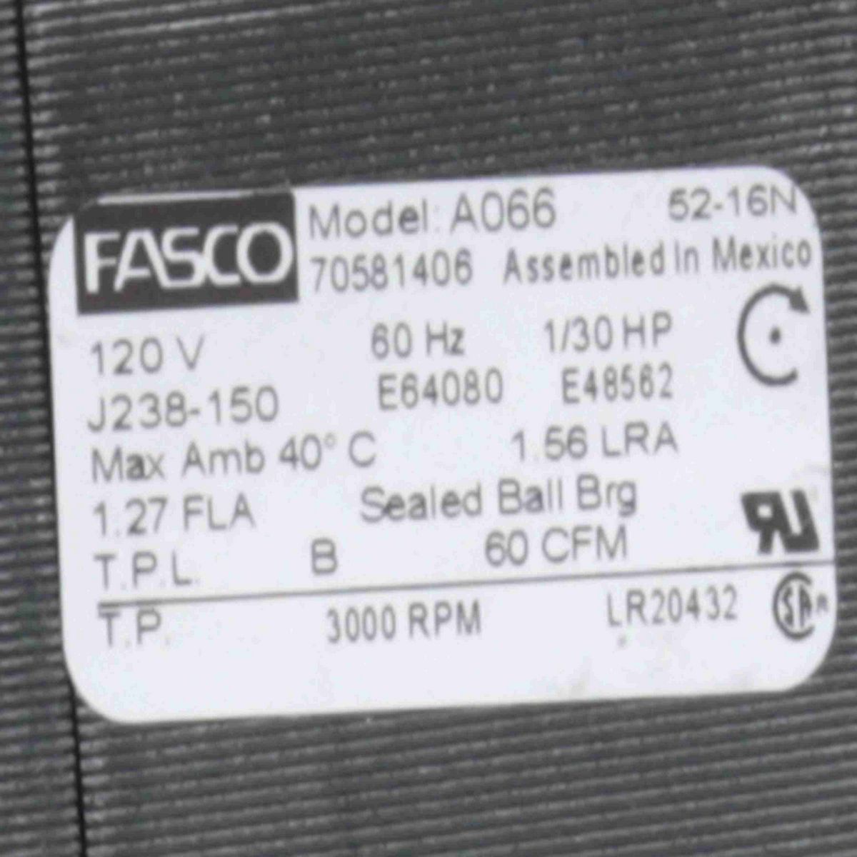 FASCO Round Outlet Shaded Pole OEM Replacement Draft Inducer Blower, 120 Volts, Flange: No - A066