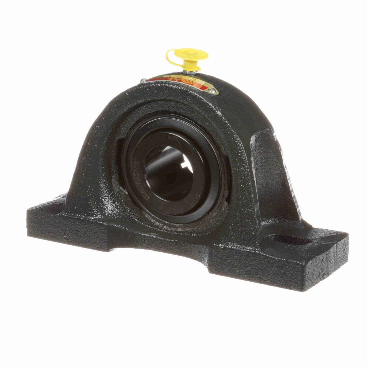 Sealmaster Mounted Cast Iron Two Bolt Pillow Block Ball Bearing - 52100 Bearing Steel, Black Oxided - Concentric Lock - MP-19T