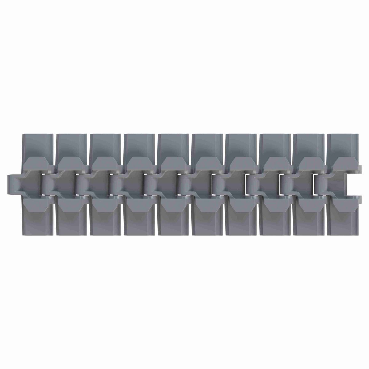 Rexnord 880TAB Side-flexing Solid Top, Material: Silver Platinum Series™ X, Width: 4.5in, Pitch: 1.5in - L0880655443