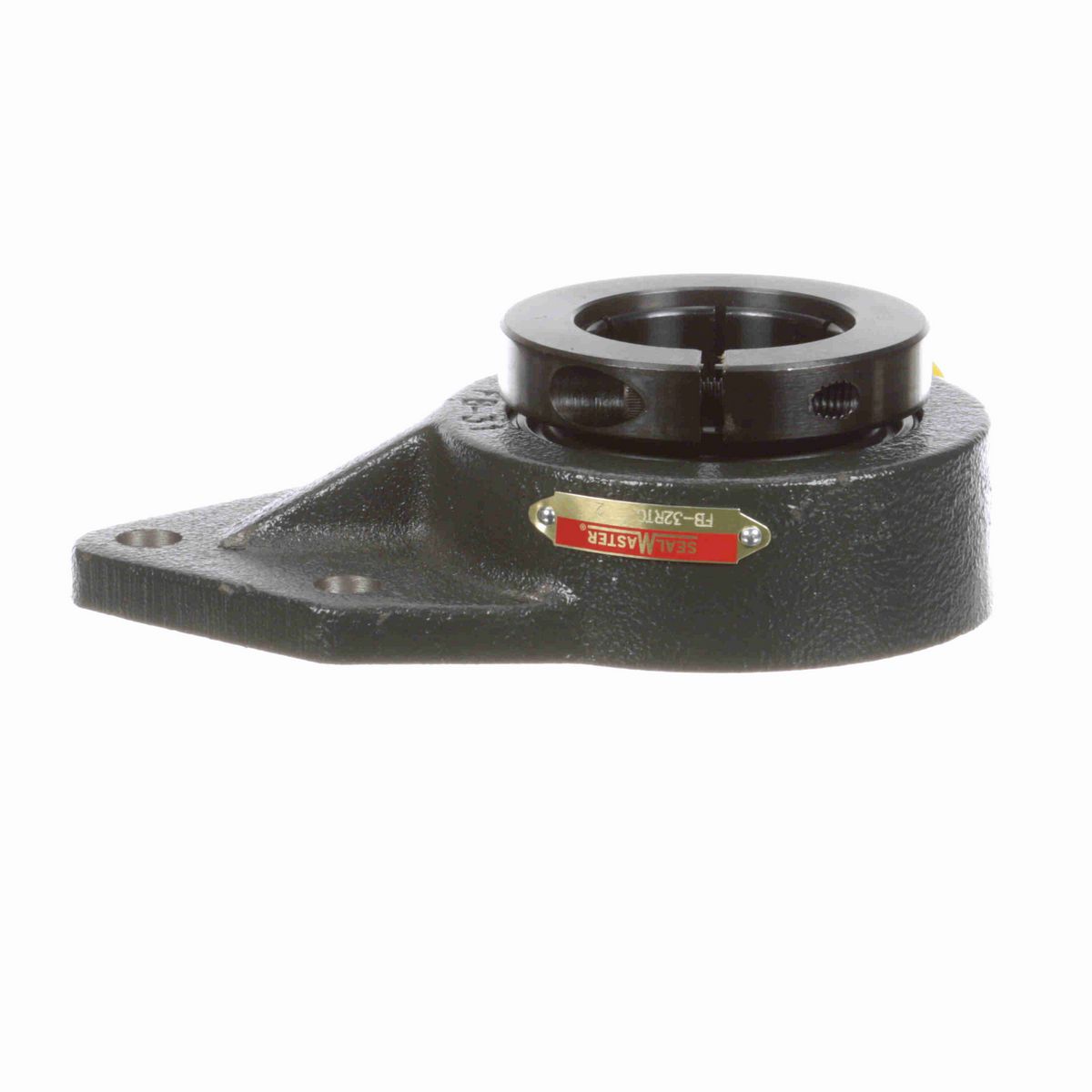 Sealmaster Mounted Cast Iron Three Bolt Flange Bracket Ball Bearing - 52100 Bearing Steel, Black Oxided - Concentric Lock - FB-32RTC