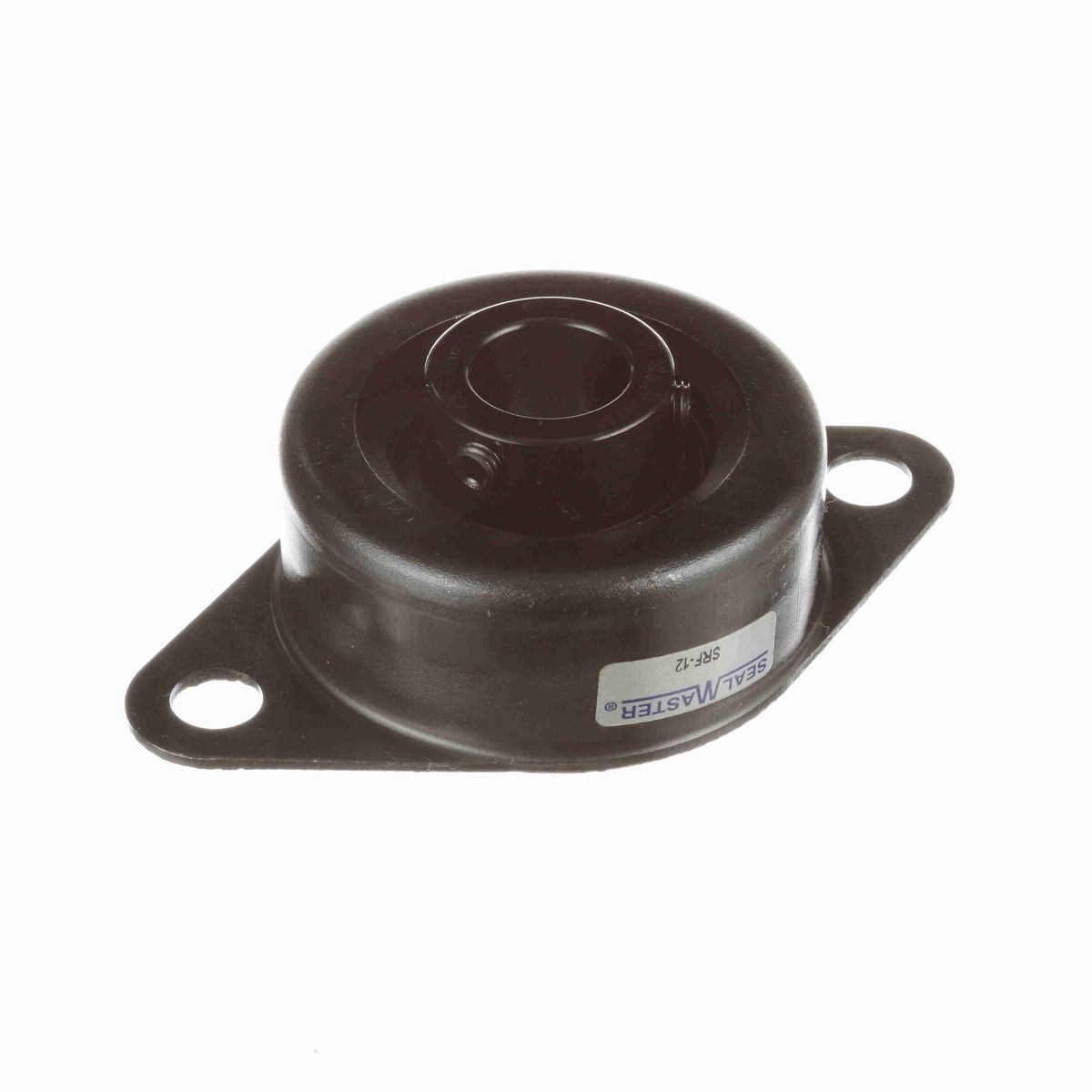 Sealmaster Mounted Stamped Steel Two Bolt Flange Ball Bearing - 52100 Bearing Steel, Black Oxided - Setscrew Lock - SRF-12
