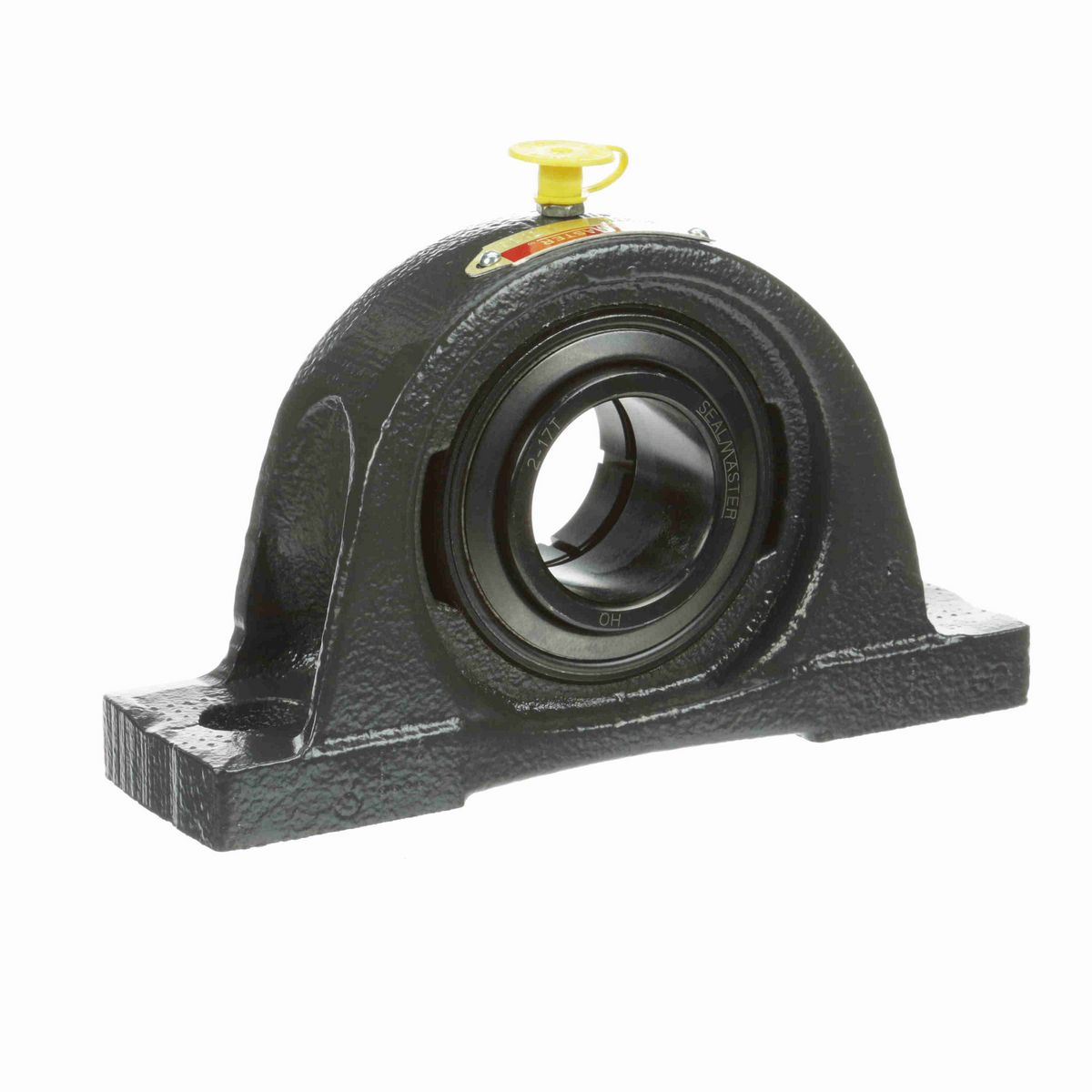 Sealmaster Mounted Cast Iron Two Bolt Pillow Block Ball Bearing - 52100 Bearing Steel, Black Oxided - Concentric Lock - NP-23T
