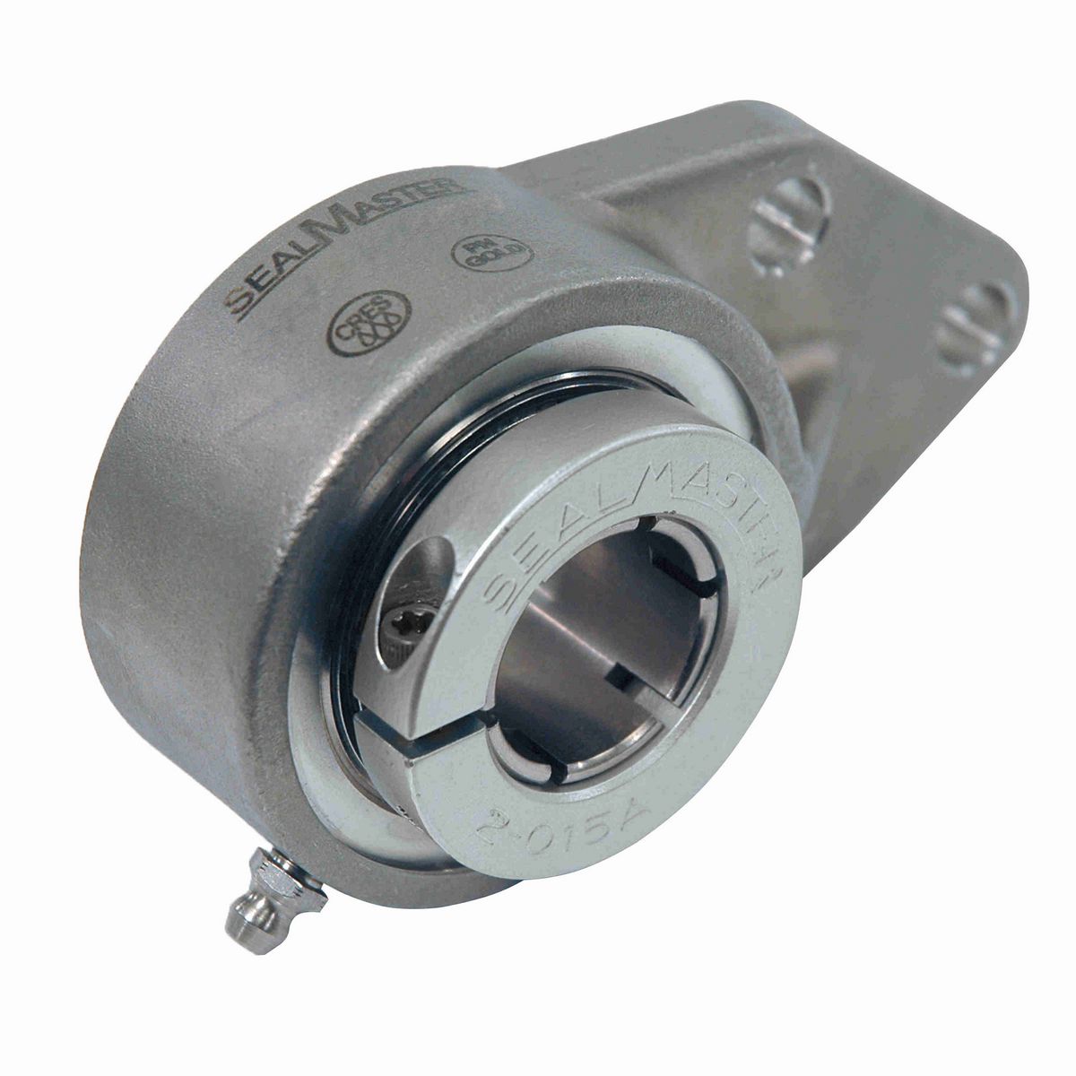 Sealmaster Mounted Stainless Steel Three Bolt Flange Bracket Ball Bearing - 52100 Bearing Steel, Phosphorus Nickel Coated - Concentric Lock - Corrosion Resistant - CRFBS-PN20RT