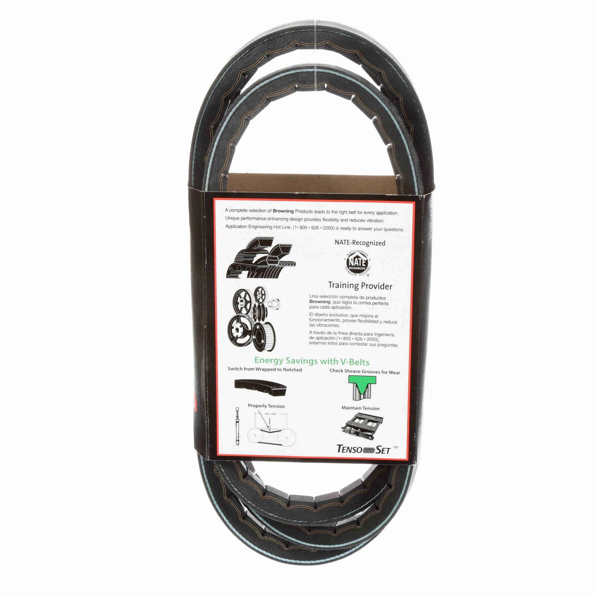 Browning EPDM Notched Belt 98% Efficient - 5VX830