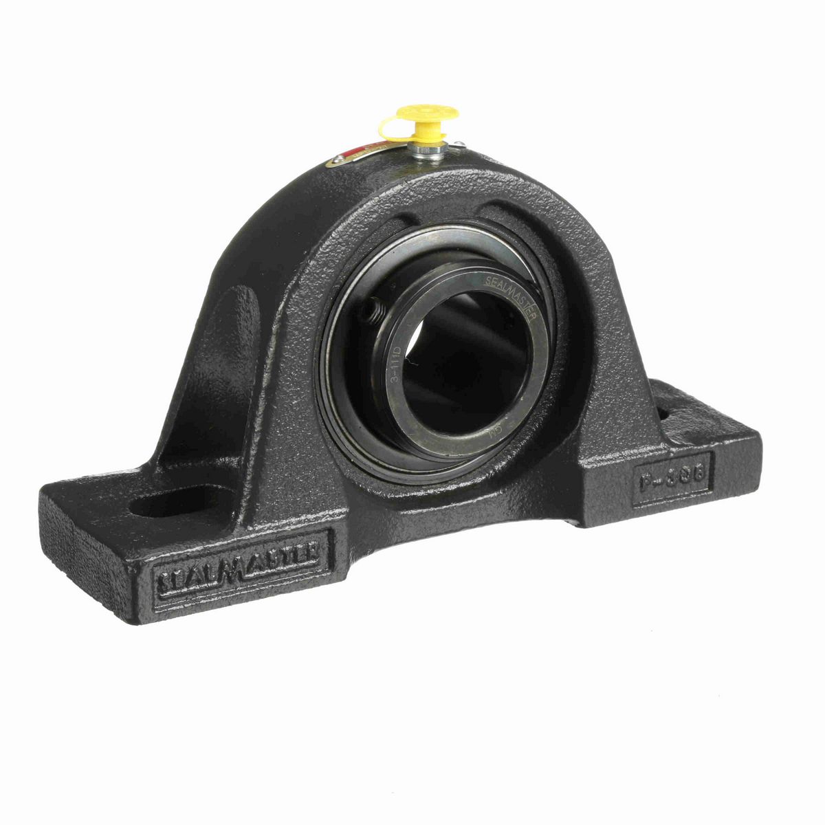 Sealmaster Mounted Cast Iron Two Bolt Pillow Block Ball Bearing - 52100 Bearing Steel, Black Oxided - Double Setscrew Lock - MPD-27