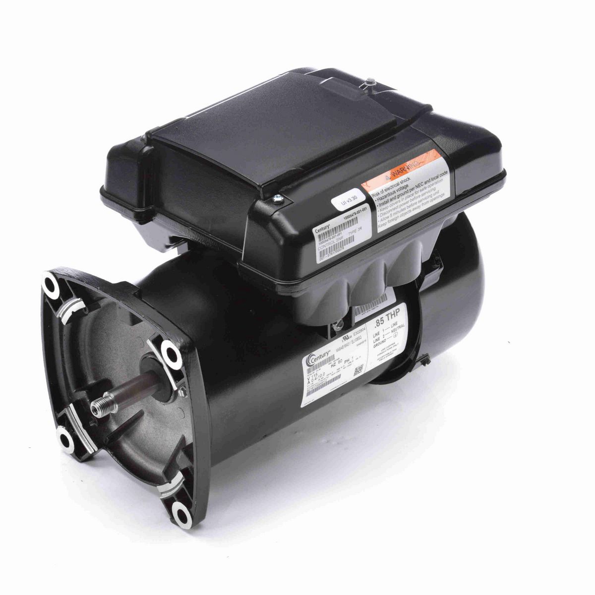 Century VGreen® Variable Speed Motors Pool Pump Motor, .01-.85 HP, 1 Ph, 60 Hz, 115 V, 3600 RPM, 48Y Frame, TEFC - ELV08SQ